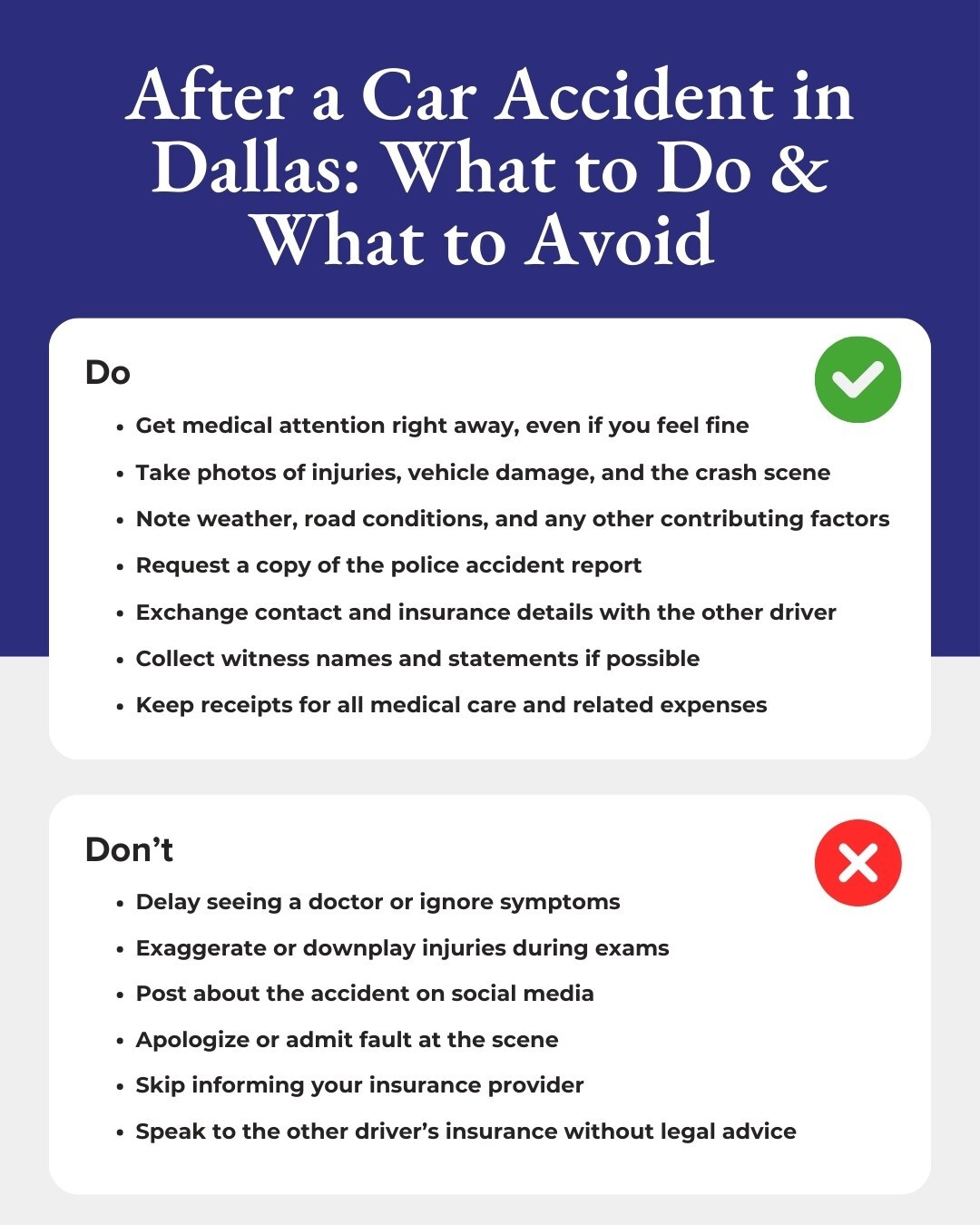 After a Car Accident in Dallas: What to Do & What to Avoid